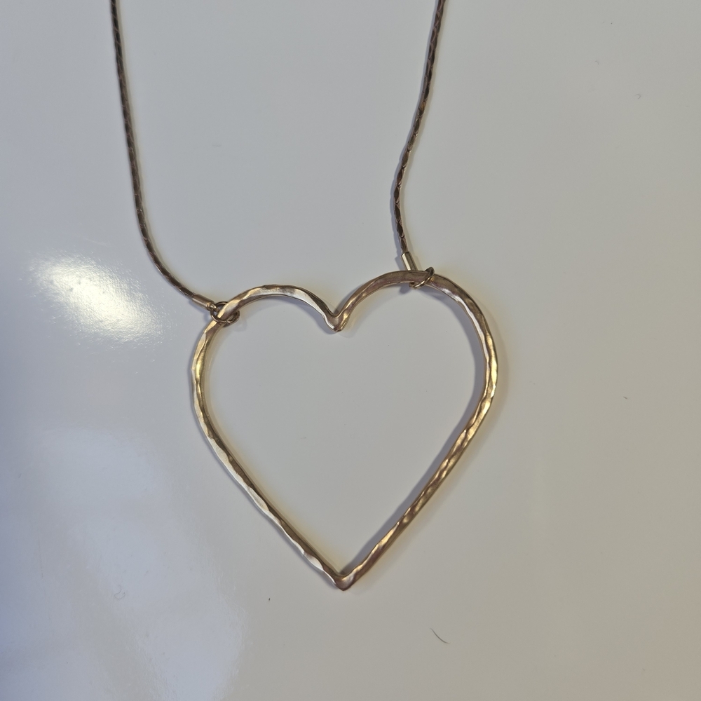 Plunder Gold-Tone Open Heart Pendant Necklace | Minimalist | Adjustable Chain - Picture 3 of 4